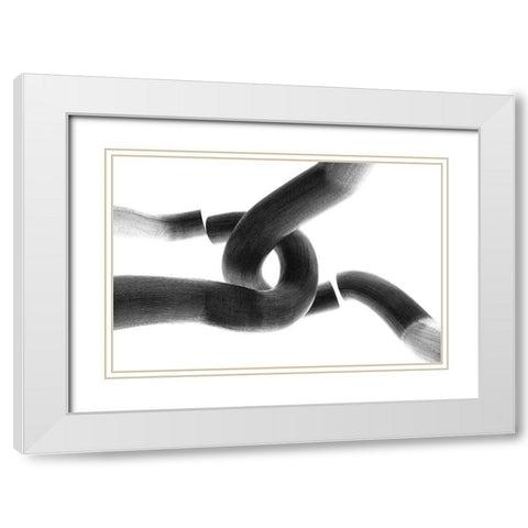 Interlocked White Modern Wood Framed Art Print with Double Matting by Morais, Stephan