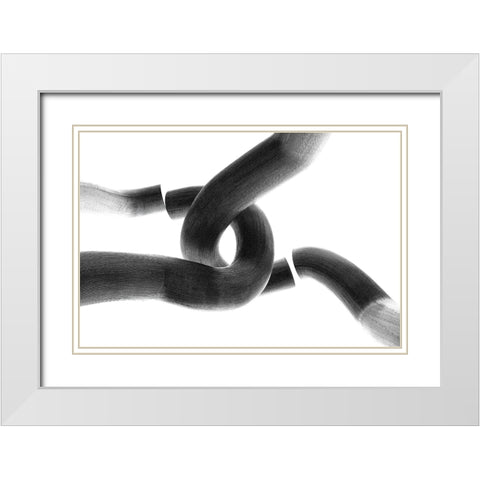 Interlocked White Modern Wood Framed Art Print with Double Matting by Morais, Stephan
