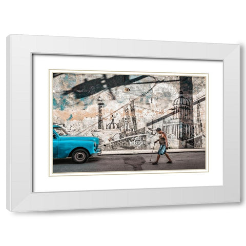 Hi Habana White Modern Wood Framed Art Print with Double Matting by Bauer, Andreas