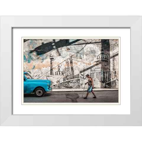 Hi Habana White Modern Wood Framed Art Print with Double Matting by Bauer, Andreas