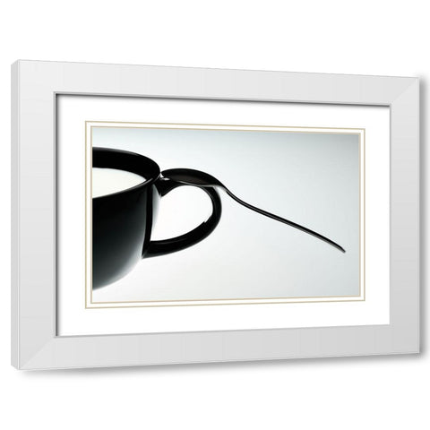 MILK White Modern Wood Framed Art Print with Double Matting by Sokac, Drazen