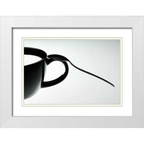 MILK White Modern Wood Framed Art Print with Double Matting by Sokac, Drazen