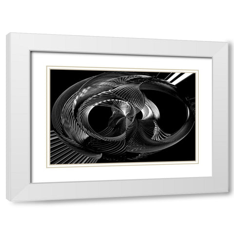 Twisted White Modern Wood Framed Art Print with Double Matting by Wechsler, Robin