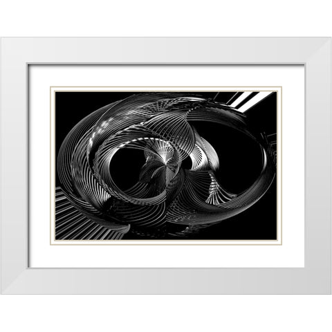 Twisted White Modern Wood Framed Art Print with Double Matting by Wechsler, Robin