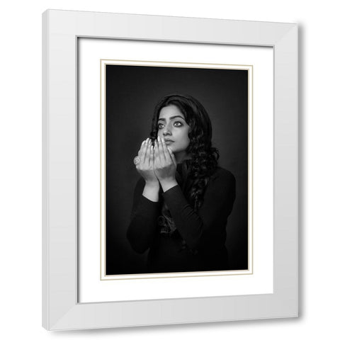 Ibadat White Modern Wood Framed Art Print with Double Matting by Bhattacharyya, Partha
