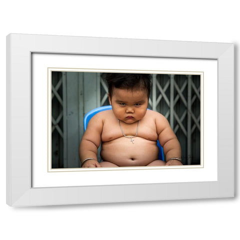 Angry White Modern Wood Framed Art Print with Double Matting by Carlos Duran, Juan