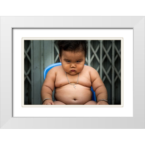 Angry White Modern Wood Framed Art Print with Double Matting by Carlos Duran, Juan