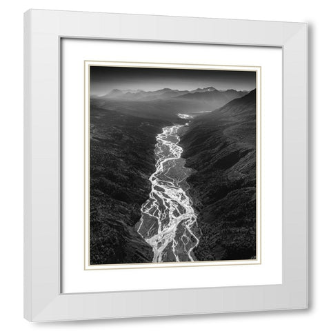 Untitled White Modern Wood Framed Art Print with Double Matting by Tao, Liwen