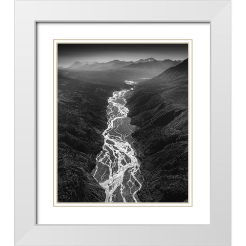 Untitled White Modern Wood Framed Art Print with Double Matting by Tao, Liwen