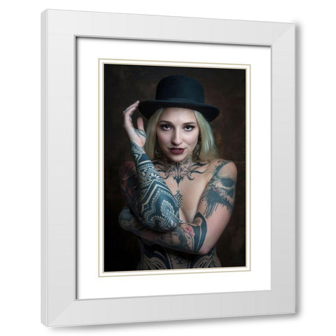 Inked White Modern Wood Framed Art Print with Double Matting by Franke, Ruth