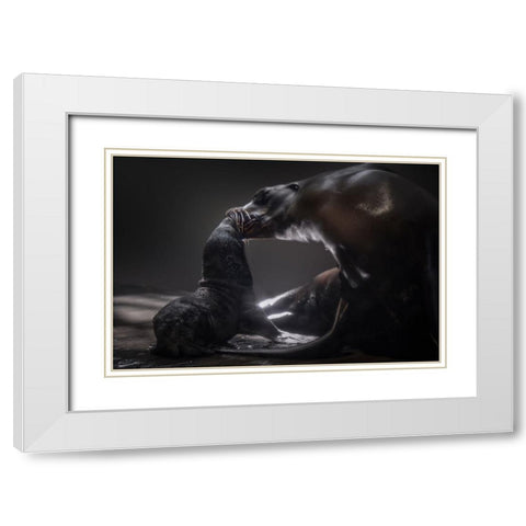 Mother White Modern Wood Framed Art Print with Double Matting by Jealousy