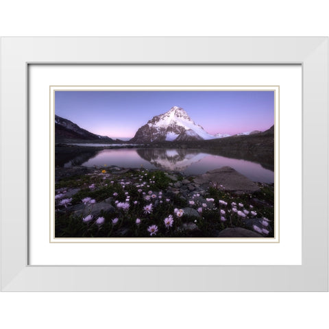 Dawn White Modern Wood Framed Art Print with Double Matting by Hao, Damon
