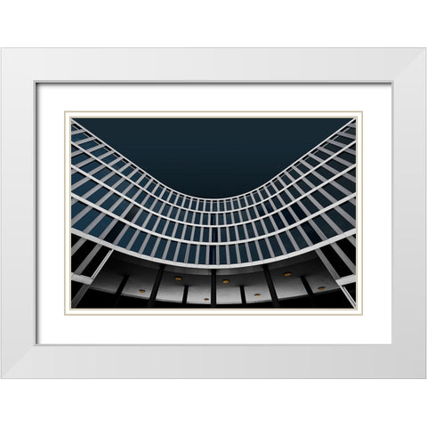 The Round White Modern Wood Framed Art Print with Double Matting by Weber, Roland