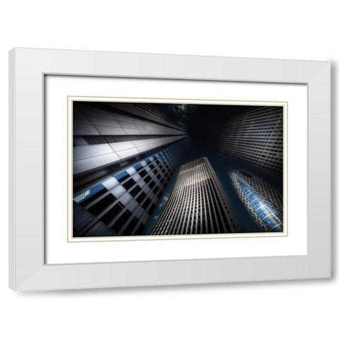 Shinjuku-4 White Modern Wood Framed Art Print with Double Matting by Suzuki, Daiki