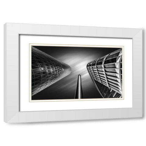 Searching The Light White Modern Wood Framed Art Print with Double Matting by Figueras, Antoni
