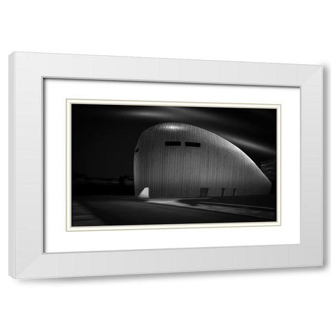 Almere Casino White Modern Wood Framed Art Print with Double Matting by Ogier, Maurice