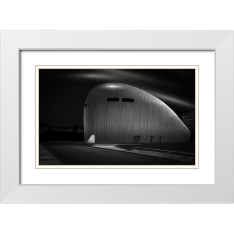 Almere Casino White Modern Wood Framed Art Print with Double Matting by Ogier, Maurice