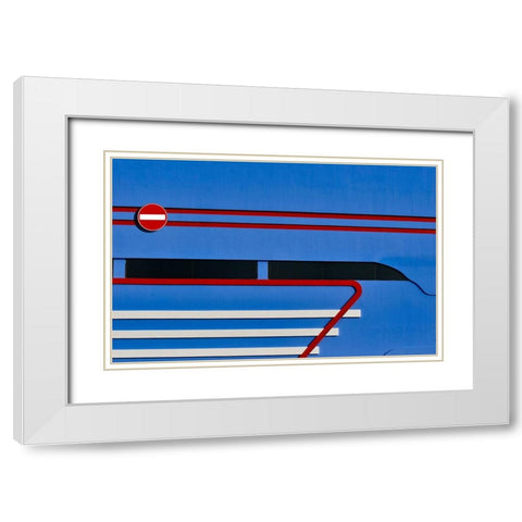 No Entry White Modern Wood Framed Art Print with Double Matting by Alsharif, Yahia