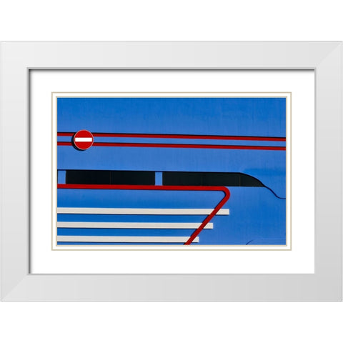 No Entry White Modern Wood Framed Art Print with Double Matting by Alsharif, Yahia