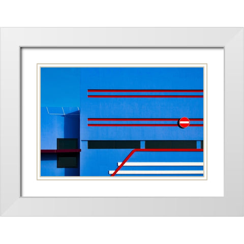 No Entry 02 White Modern Wood Framed Art Print with Double Matting by Alsharif, Yahia