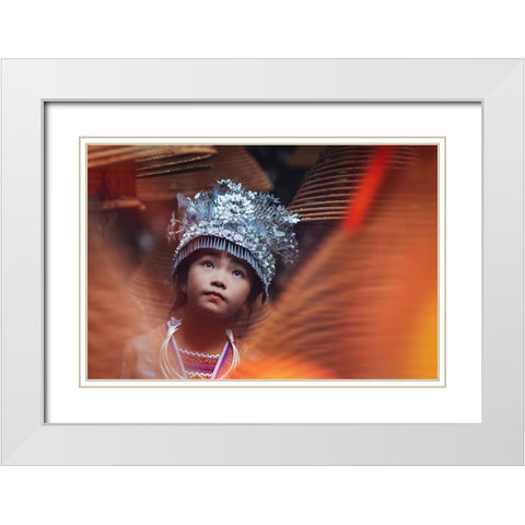 Saving Face - The Anthology - III White Modern Wood Framed Art Print with Double Matting by Steverson, Michael
