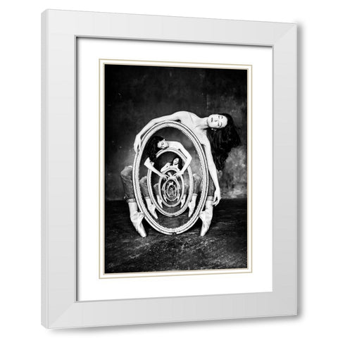 The Infinity Of Existence White Modern Wood Framed Art Print with Double Matting by Malysheva, Tatiana