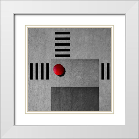 The Red Umbrella White Modern Wood Framed Art Print with Double Matting by Schuster, Inge