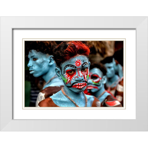 Gajan Sannyasi 2 White Modern Wood Framed Art Print with Double Matting by Das, Avishek