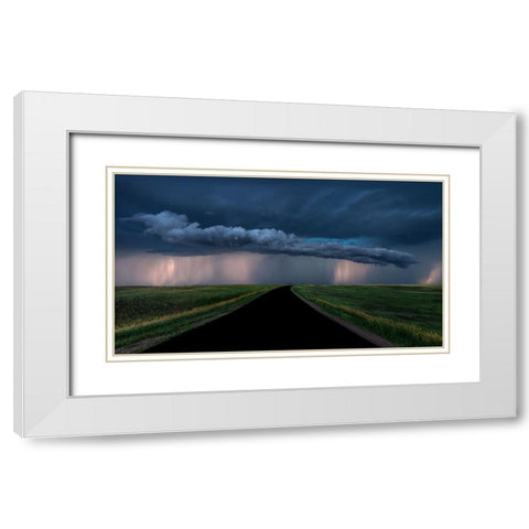 Into The Storm White Modern Wood Framed Art Print with Double Matting by Zuo, Jun