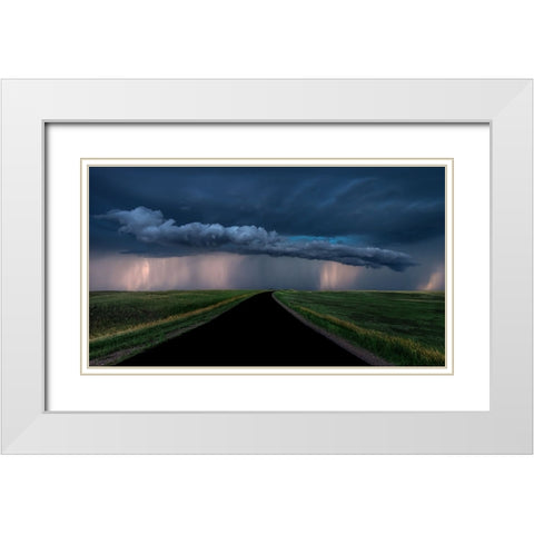 Into The Storm White Modern Wood Framed Art Print with Double Matting by Zuo, Jun