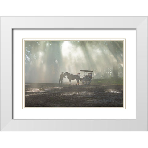 Raw Of Light White Modern Wood Framed Art Print with Double Matting by Achmad, Indra