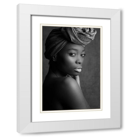 Alisha White Modern Wood Framed Art Print with Double Matting by Franke, Ruth