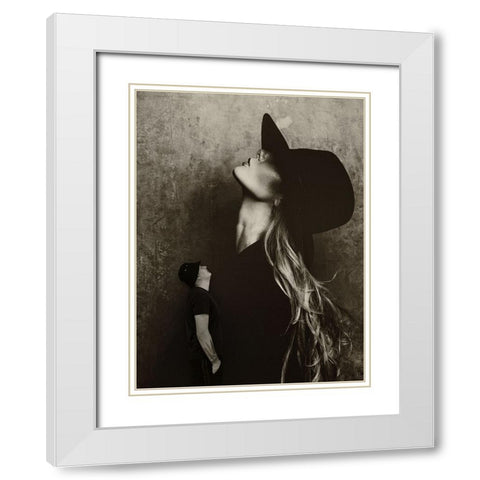Untitled White Modern Wood Framed Art Print with Double Matting by Al Thahaby, Karim