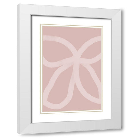 Abstract Butterfly White Modern Wood Framed Art Print with Double Matting by Uplusmestudio
