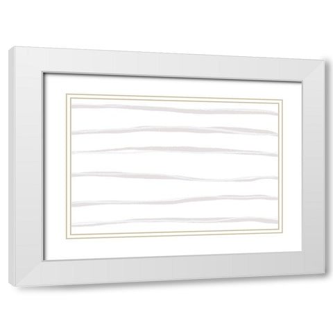 Simple And Calm White Modern Wood Framed Art Print with Double Matting by Uplusmestudio