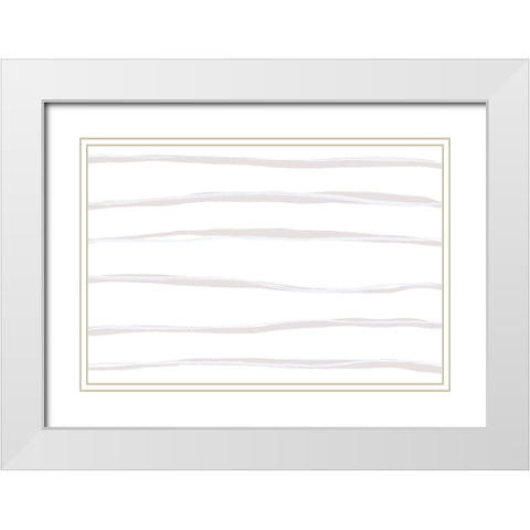 Simple And Calm White Modern Wood Framed Art Print with Double Matting by Uplusmestudio
