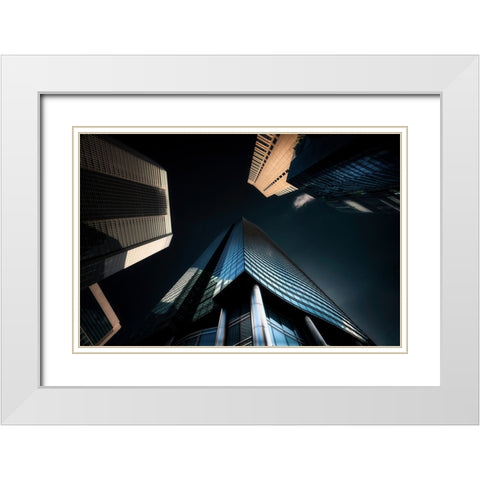 Shiodome-5 White Modern Wood Framed Art Print with Double Matting by Suzuki, Daiki