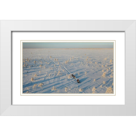 Qlostq In The Tundra White Modern Wood Framed Art Print with Double Matting by Rebro, Marcel