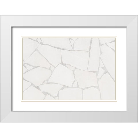 Texture73 White Modern Wood Framed Art Print with Double Matting by 1x Studio III