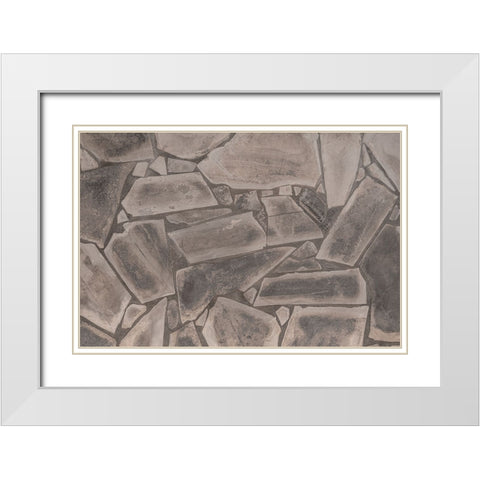 Texture 75 White Modern Wood Framed Art Print with Double Matting by 1x Studio III