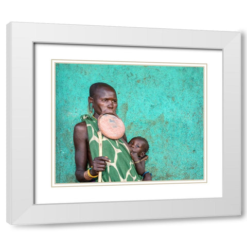 Mother And Child White Modern Wood Framed Art Print with Double Matting by Wiener, Iris