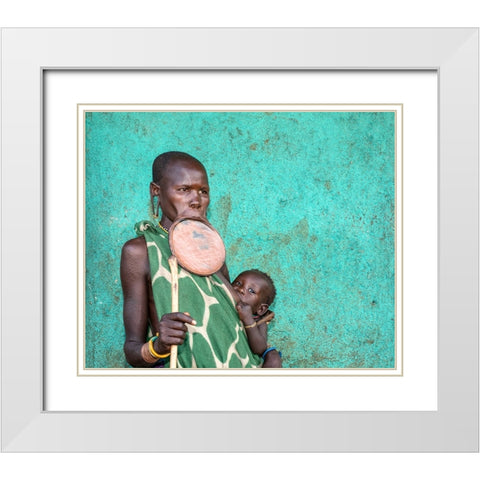 Mother And Child White Modern Wood Framed Art Print with Double Matting by Wiener, Iris