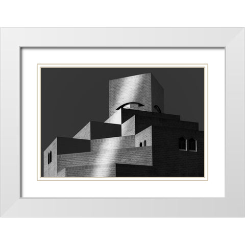Mia White Modern Wood Framed Art Print with Double Matting by Allam, Abdelkader