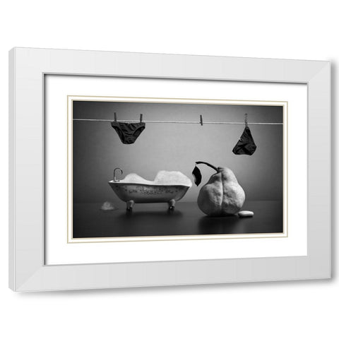 The Bather White Modern Wood Framed Art Print with Double Matting by Ivanova, Victoria