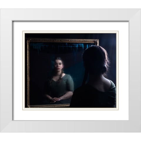 Mirror White Modern Wood Framed Art Print with Double Matting by Marjanmashhadi