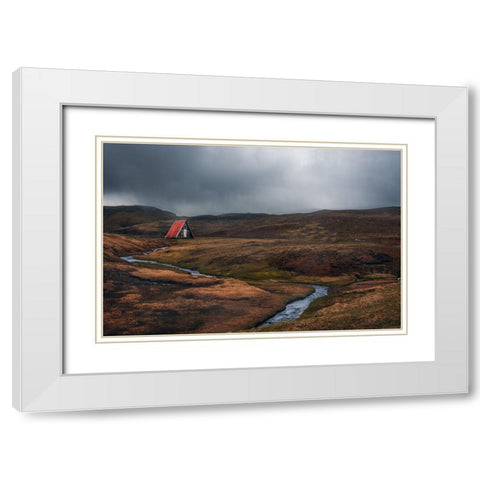 Solitude White Modern Wood Framed Art Print with Double Matting by G, May