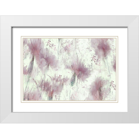 Floral wallpaper White Modern Wood Framed Art Print with Double Matting by Talen, Nel