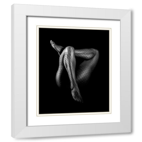 Triangle of life White Modern Wood Framed Art Print with Double Matting by Girmencea, Robert