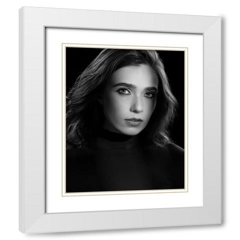 Sultry White Modern Wood Framed Art Print with Double Matting by E Ong, S