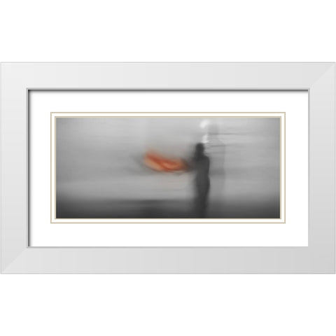 Between Us White Modern Wood Framed Art Print with Double Matting by Sherin.Abdou
